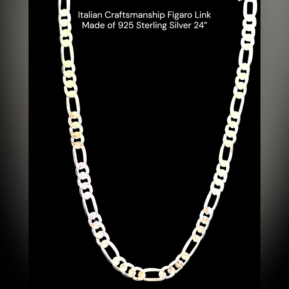 Italian Craftsmanship Figaro Link Made of 925 Sterling Silver (stamped)